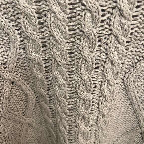 Gray Cowl Neck Cable Knit Sweater - Picture 5 of 10